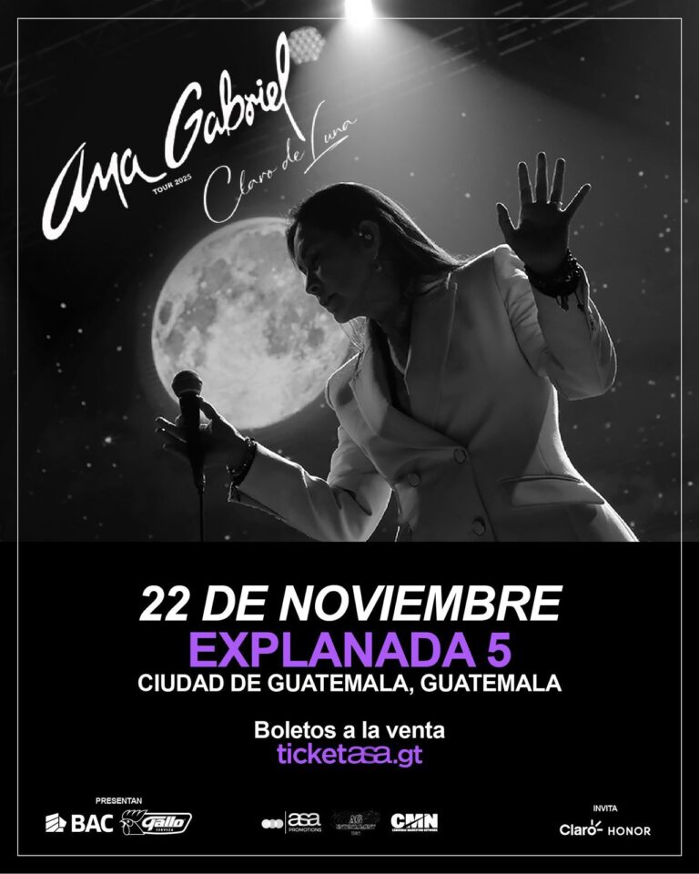 ANA GABRIEL REGRESA A GUATEMALA COMO PARTE DE SU GIRA “CLARO DE LUNA” TOUR 2025