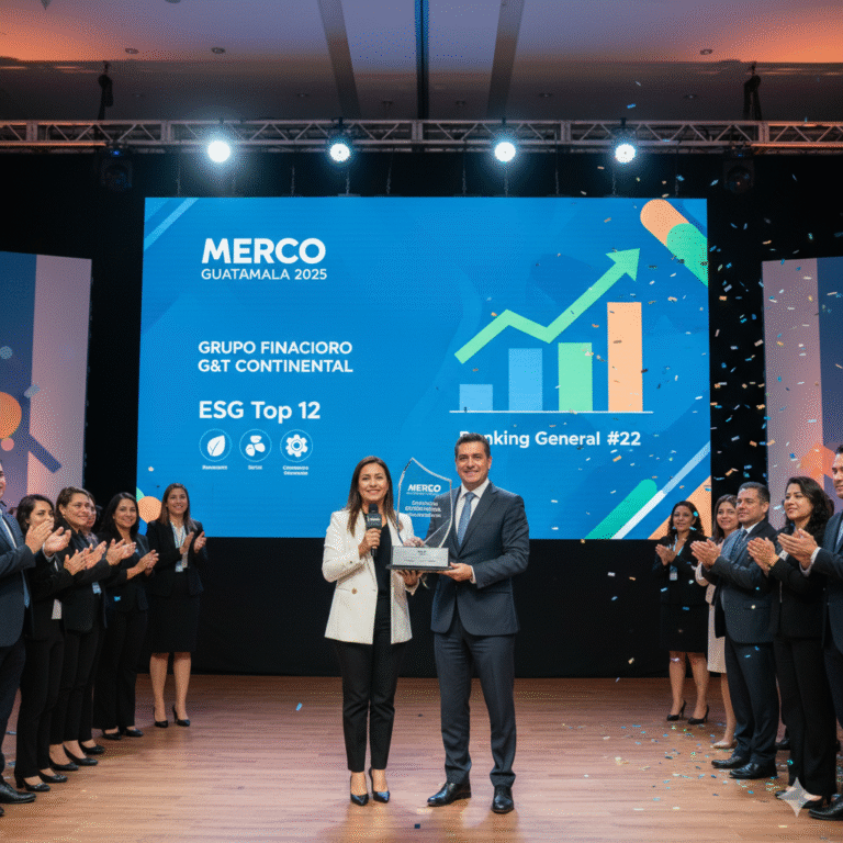 GRUPO FINANCIERO G&T CONTINENTAL ESCALA POSICIONES EN EL RANKING MERCO 2025 Y DESTACA EN RESPONSABILIDAD ESG
