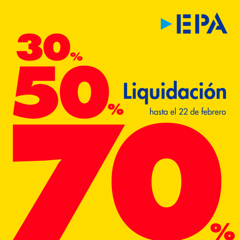 Artículos en liquidación en EPA 30%, 50% y 70% de descuento
